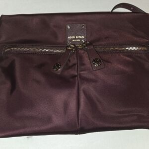 Nwot COA New York luxury retailer Henri Bendel Burgundy Nylon Xbody Retail $259